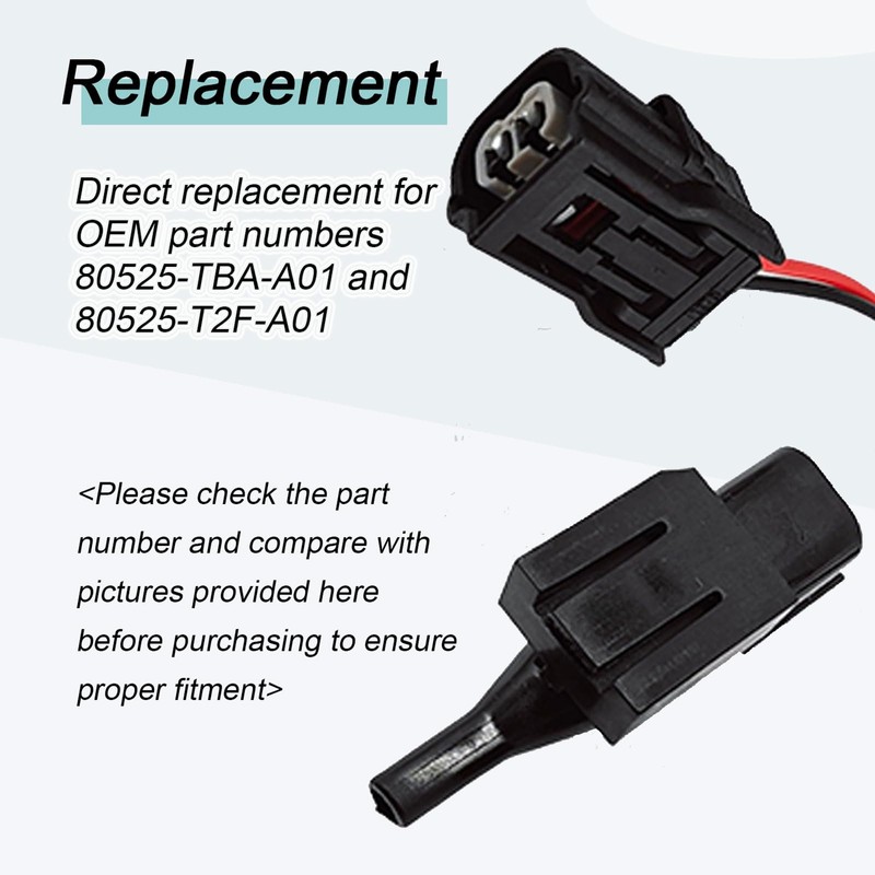 Car Outside Ambient Air Temperature Sensor with Connector Pigtail Harness