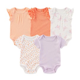 MAMIMAKA Newborn Layette Gift Set 20-Piece Cotton Baby Girl Clothes Essentials and Accessories(Bodysuits + Pants + Caps + Mittens)