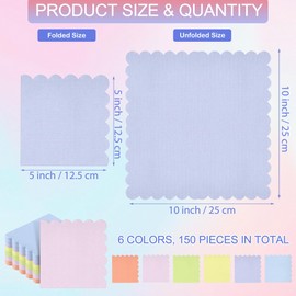Kochorie 150 Pack Scalloped Napkins Rainbow Disposable 2 Ply Mix Color Napkins Beverage Cocktail Napkins for Party Wedding Bridal Shower Dinner, Pastel Rainbow