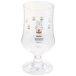 Kim Jo Pottery 408106 Dick Bruna "Miffy" Float Parfait Glass Tableware, Approx. 10.1 fl oz (310 ml), Retro Cafe, Flowers, Made in Japan
