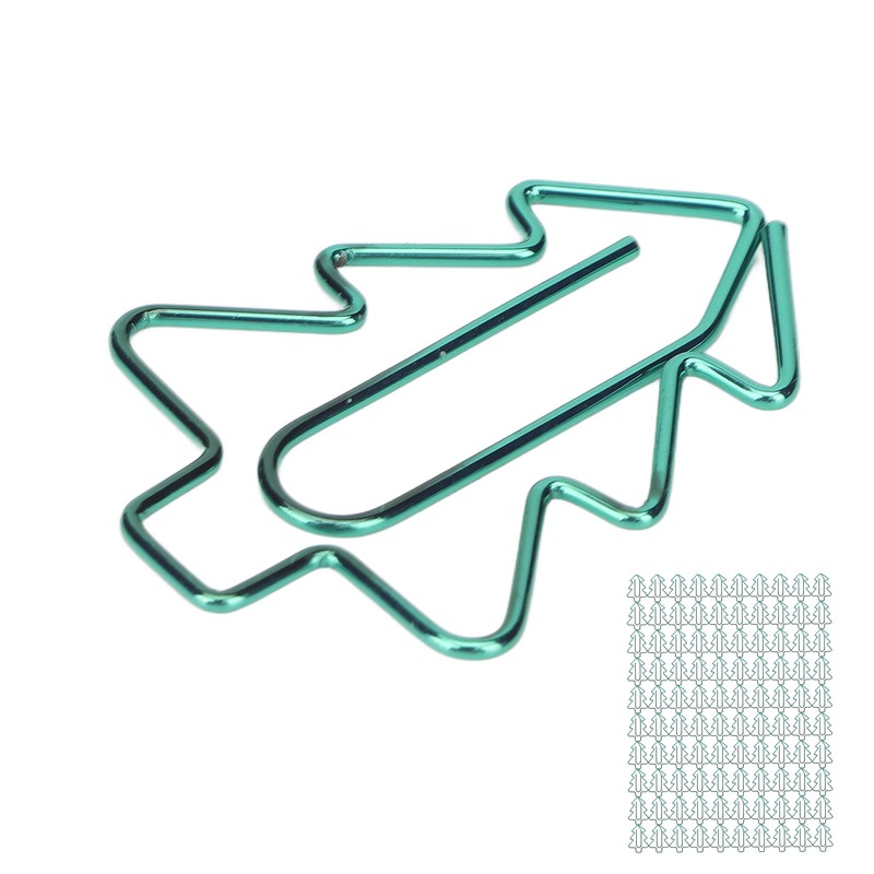 100Pcs Paper Clips Cute Unique Tree Shape Electroplating Process Lightweight