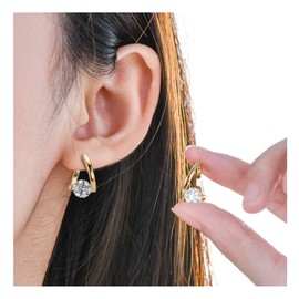 Halolux Lymphvity Germanium Earrings for Women Halolux Lymphvity Germanium Earrings Atheniz Lymphatic Earrings Lymphatic Drainage Earrings Dainty CZ Zircon Lymphatic Drainage Earrings, Copper, No