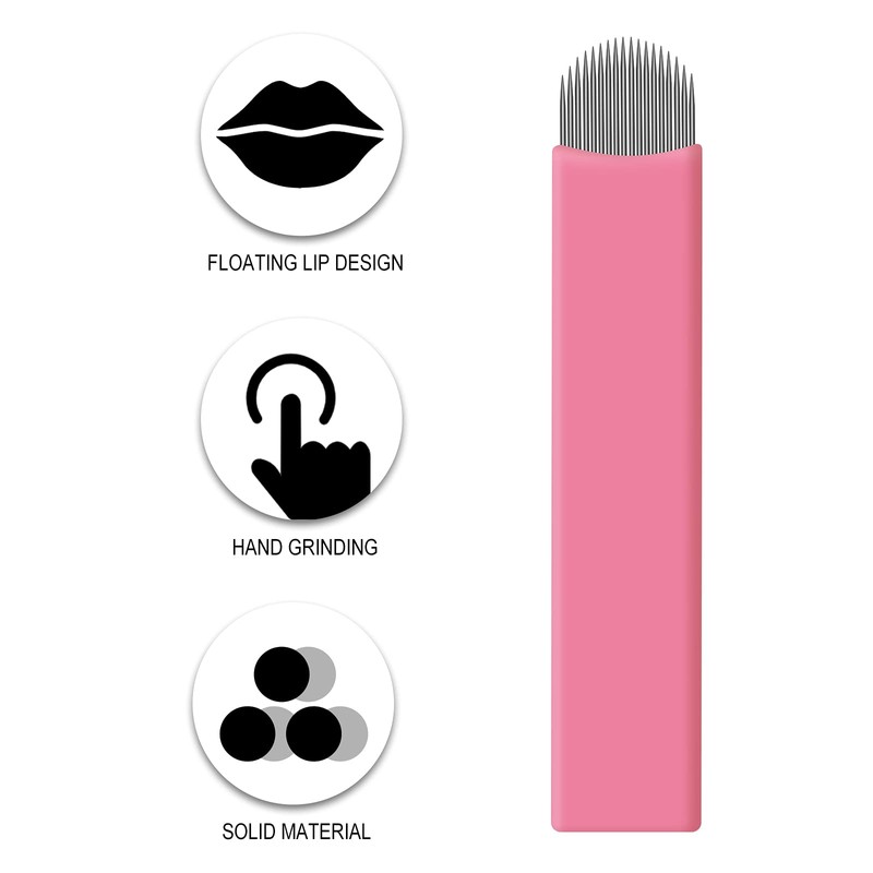 Pack of 50 Disposable Pink Microblading 0.15 mm Nano Needles