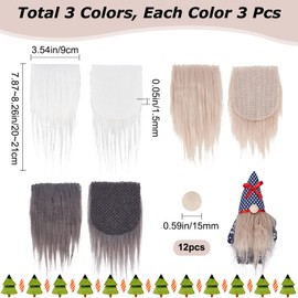 GORGECRAFT 21 Pieces Gnome Beard Unfinished Wooden Balls Braids Dwarf Beard Kit Faux Fur Beard Hair Set for DIY Handmade Gnome Sewing Craft Patches Easter Christmas Party Supplies