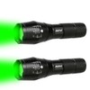 AuKvi 2 Pcs Powerful Green Light Led Flashlight Long Range