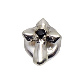 STERLING SILVER 925 AMTHTES-102 Single Ear Sterling Silver 925 Earrings, Studded Rock, Gothic Men, Women's, CH Cross, Cross Silver, Silver, Sterling Silver