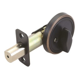 Keyed Entry Door Deadbolt with One Keyed Side and Twist-Knob Interior, 2-Way Adjustable Latch, Fits Standard Doors, Oil Rubbed Bronze – Design House, 750869
