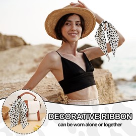 2Pcs Cow Print Hair Band for Women Elastic Hair Ties Non-Slip Hair Headband Pony Tails HairTies Bow Ponytail Holder Scrunchies Accessories for Curly Straight Thick Fine Hair (Style 2, One size)