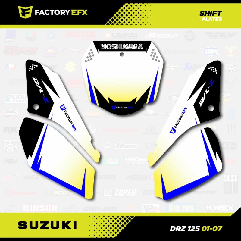 Factory EFX Yellow & Blue Racing Graphics Kit fits Suzuki