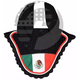 PRO IRON GEAR MEXICO / MEXICAN Flag Horse Ear Bonnet/Net/Hat - PONY