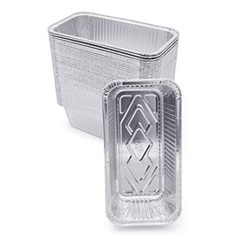 (100 Pack) Premium 2-LB Bread Loaf Baking Pans - 8.5" x 4.5" x 2.5" l Heavy Duty l Disposable Aluminum Foil Tins for Cakes Meatloaf Lasagna