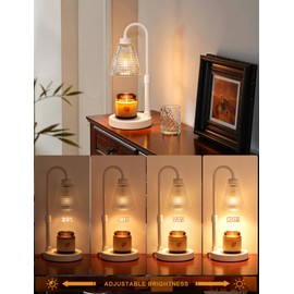 Innqoo White Candle Warmer Lamp with Timer, Dimmable Candle Warmer for Jar Candles, Height Adjustable Wax Melts Warmer, Birthday Gifts for Women Mom, House Warming Gifts New Home Decor