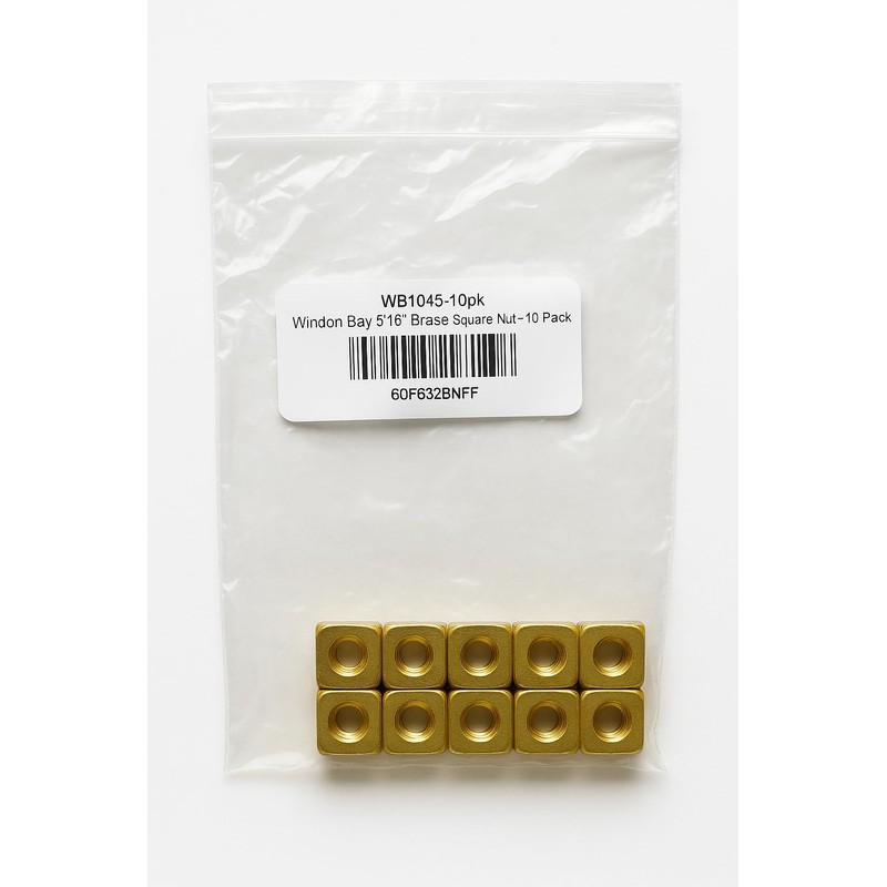 WINDON BAY 5/16" Brass Square Nuts – 10 Pack |