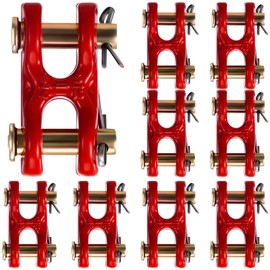 Otoolling 10 Pcs 5/16" Safety Chain Repair Links Zinc Plated G70 Double Twin Clevis Safety Chain Connector Link Heavy Duty Trailer Tie Down Connector for Trucks Trailers Warehouses, 3900 LBS. Capacity