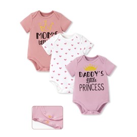 PATPAT Baby Bodysuits Rayon- Short Sleeve Funny for Boys and Girls -Newborn Infant Toddler Gift Clothes - 3 Pack, Honey, 0-3 Months