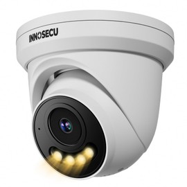 INNOSECU 8MP PoE Camera, 4K Turret Security IP Camera @30fps, 5X 2.7~13.5mm Motorized Lens, Smart Dual Spotlight Color Night Vision, Two-Way Audio, Outdoor IP67, SD Card Slot (not included), IND8VD99Z