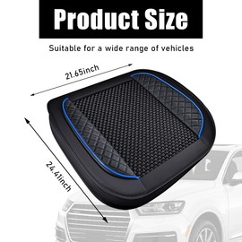 Ziciner - Almohadilla protectora de piel para asiento de coche, 24.4 x 21.7 pulgadas, con bolsillo, almohadilla de cojín para asiento delantero automático, accesorios universales para decoración