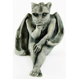 Sitting Gargoyle Concrete Statue Cement Igor French Sculpture European Cast Stone Figure All Weather Statuary Garden Statue Art