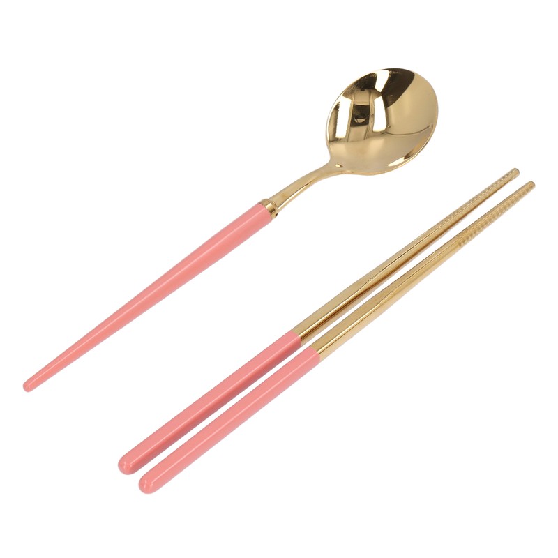 Stainless Steel Flatware Set Reusable Utensils Set Student Cutlery Storage