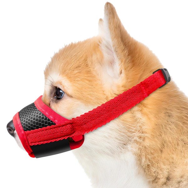 Adjustable Anti Bark Muzzle for Small Dogs - Breathable Mesh