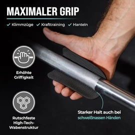 PULLUP & DIP Grip Pads Grip Pads [Set of 4] for Pull-Ups, Fitness, Bodybuilding & Strength Training, 2 Pairs of Neoprene Grip Pads, Training Pads as an Alternative to Training Gloves for Maximum Grip