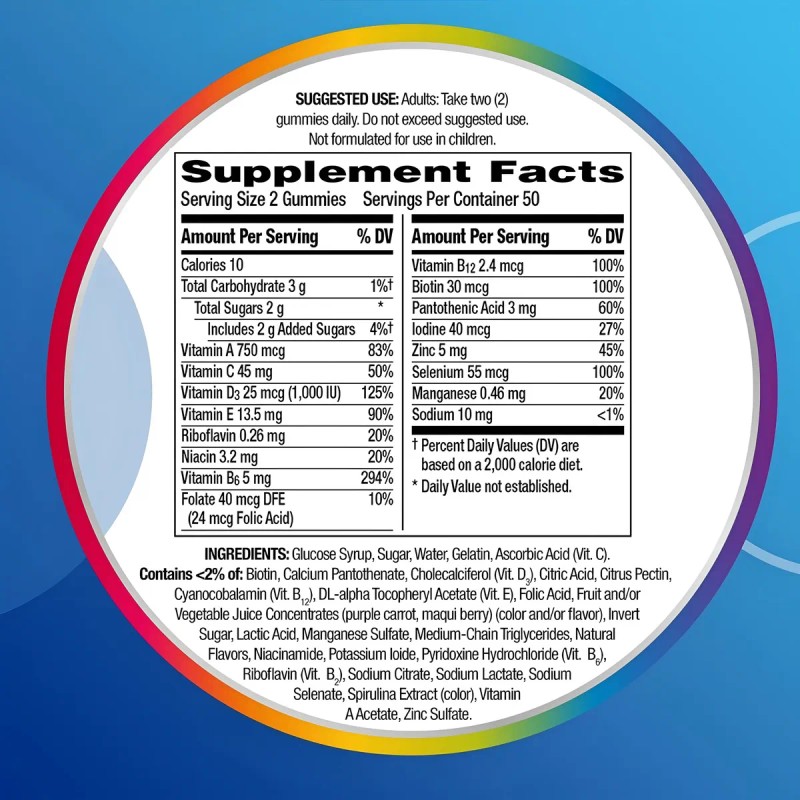 Multivitaminico Centrum Hombres Vitaminas 100 Gomitas Fuerza