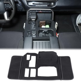 Aunginsy Center Console Gear Shift Box Protector Cover Compatible with Toyota Tundra 2022-2025 Central Control Gear Shifter Cup Holder Panel Protector Mat with Storage Bag Pocket Accessories, With 4WD