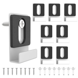 Aifeier ET 8PCS White Metal Mirror Clips, 1/4 Inch Wide Channel Mirror Holder Clips Frameless Mirror Hanger Retainer Clip Kit for Wall Mounting Frameless Mirror Billboard Displays (with Screws)