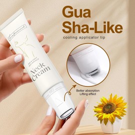 LA.PERSONAL Neck Cream, Natural Neck Firming Cream and Against Wrinkles, Neck Firming Cream for Saggy Skin, Fine Lines, Décolleté with Lift Cooling Roller, 2.14 oz/60 g