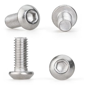 1/4"-20 x 5/8" (25 PCS) Button Head Socket Cap Screws, 304 Stainless Steel (18-8), Fully Threaded, Inch Thread - Hex Allen Drive - for Furniture, DIY, 3D Printing, Industrial & Tools