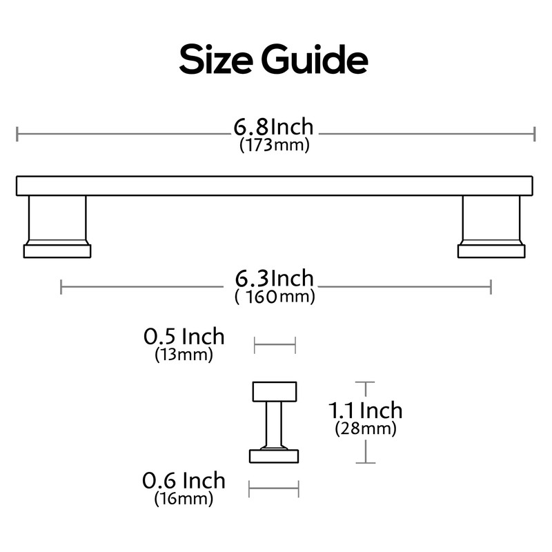 Alzassbg 15 Pack Brushed Antique Brass Cabinet Pulls, 6-1/4 Inch(160mm)