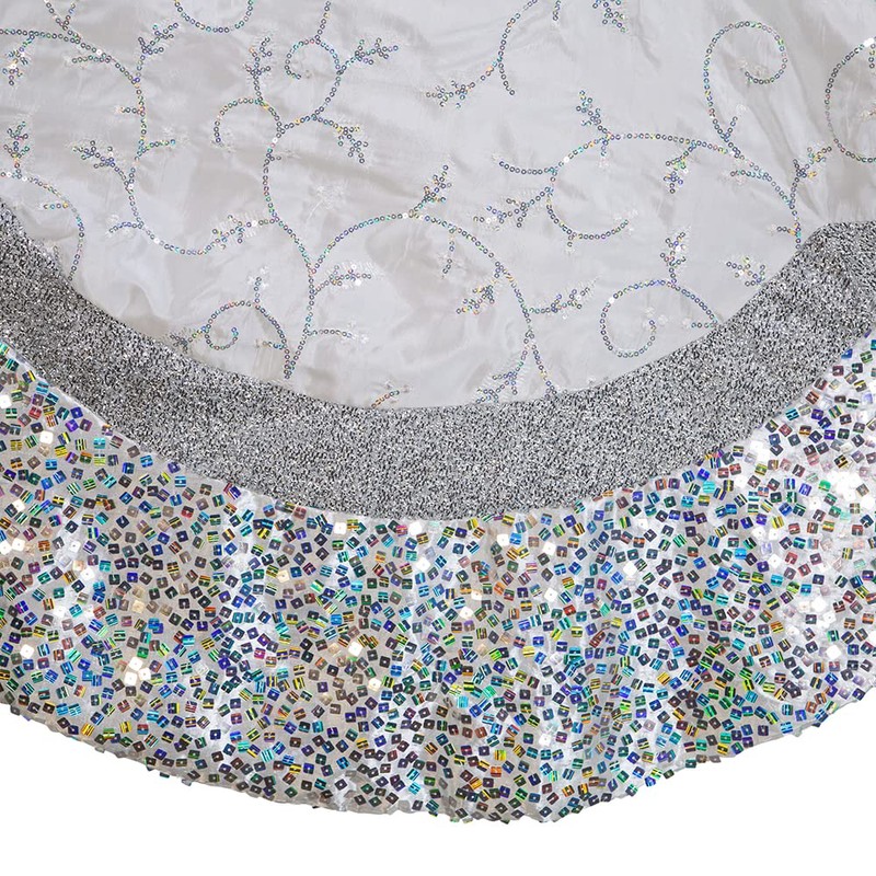 Kurt Adler 60" Silver Tree Skirt