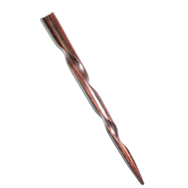 JWL (1) Rosewood Conical 6" Hair Stick Pick Pic Pin Fork - Hawaiian Style