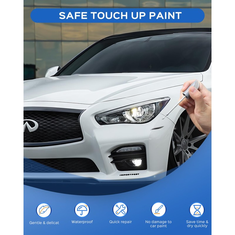 PARTS4EV QAB White Pearl Tricoat Touch Up Paint Compatible with