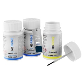 MG PRIME Autolack Lackstift Set für Volkswagen VW LA5H / 0P Deep Ocean Blue Grundlack Basislack Klarlack je 50ml