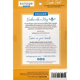 Kollage Square Pointed Crochet Hooks Combo Pack, 6 Sizes, US A-H