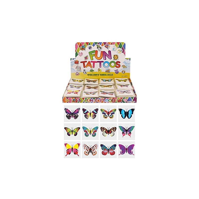 Henbrandt Temporary Tattoo's - BUTTERFLY - 12 x 9 packs