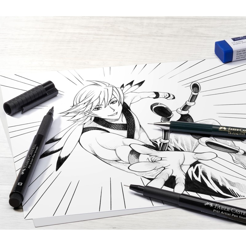 Faber-Castell - Pitt Artist Pen India Ink Pen, Manga Starter