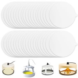 40Pcs Flea Trap Sticky Discs 18CM/7.6IN Flea Lamp Sticky Pads Mosquito Trap Sticky Paper Round Sticky Pads Flea Trap Refill for Pet House Carpet Living Room Bedroom Hallway Garden Home