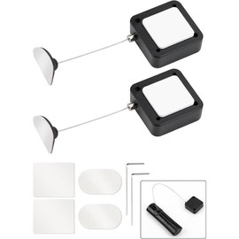 Retractable 90cm  Remote Control Cable Tether Lock with Adjustable Locking Leash Length Clasp,Remote Control Security Lanyard Lock for TV Remote Control,Gaming Controller,Tablets Showroom -2 Pcs - QTY: 2 PCS