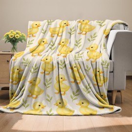 Linda manta de patito, manta de franela suave y acogedora para adultos, mujeres, niños, decoración del hogar para sofá, cama, 60 x 50 pulgadas