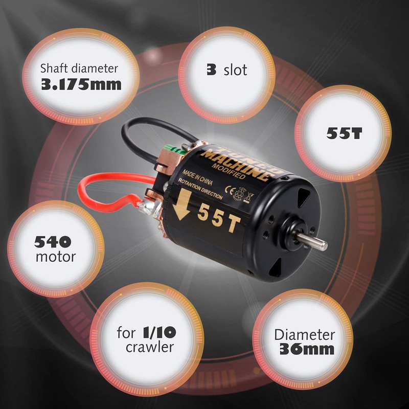 GoolRC 540 Brushed Motor RC Crawler Motor 55T3 Slot and