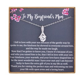 Gift to My Boyfriend's Mom Necklace, 925 Sterling Silver Necklace, Boyfriends Mom Necklace