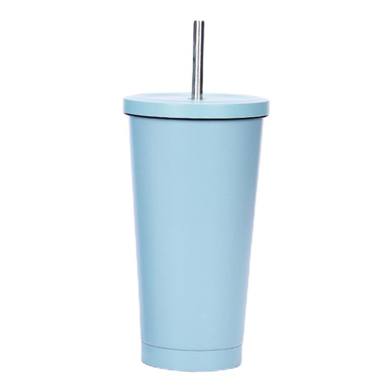 Stainless Steel Straw Cup Reusable Water Bottle Vacuum Cup Gift