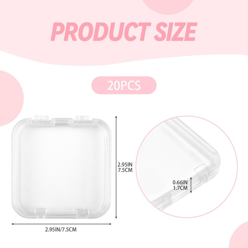 20 Pieces Acrylic Press on Nail Case Storage, Clear Press