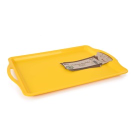 Mintra Home Durable Serving Tray - (1pk, Yellow) Unbreakable, Breakfast, Cafeteria, Fast Food, Handles