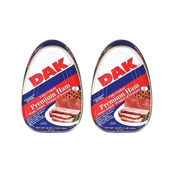 DAK Premium Ham, Fully Cooked, 16 oz. (Pack of 2)