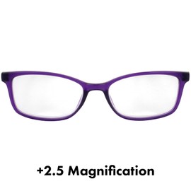Birdz Eyewear BPA Free Readers Non Carcinogenic Reading Glasses Purple Frame Clear Lens 2.5 Magnification