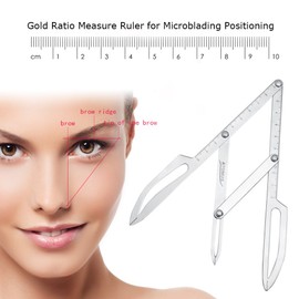 ATOMUS Stainless Steel Brake Caliper Eyebrow Design Golden Ratio Caliper Microblading Tool Flexible Removable Ruler Permanent Makeup