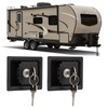2 Pcs RV Handle Latch Carbon Steel Zinc Alloy Embedded